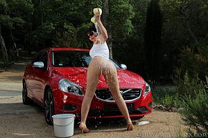 pics 3 of Car Washing in Pantyhose