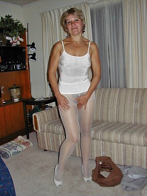 pics 5 of Mature amateur in white pantyhose