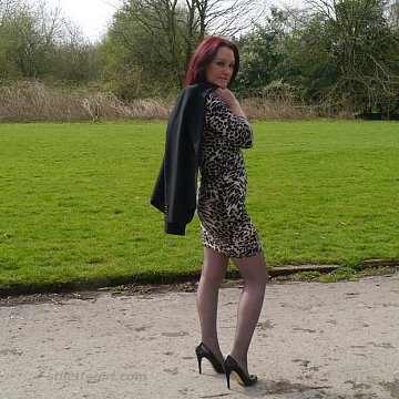 pics 8 of Redhead Girl Wearing Leopard Dress Grey
